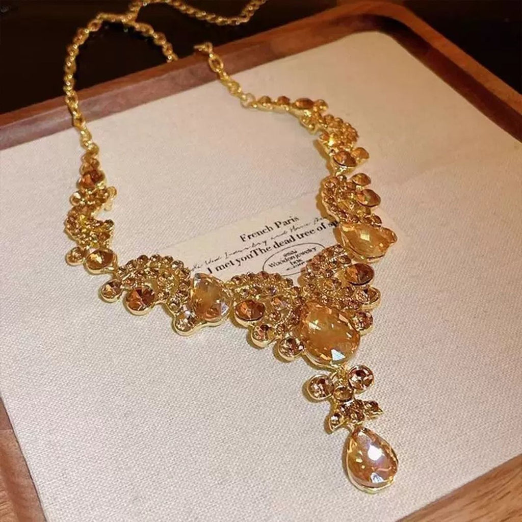 Shimmering Teardrop Statement Necklace - Modomu