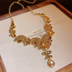 Shimmering Teardrop Statement Necklace - Modomu