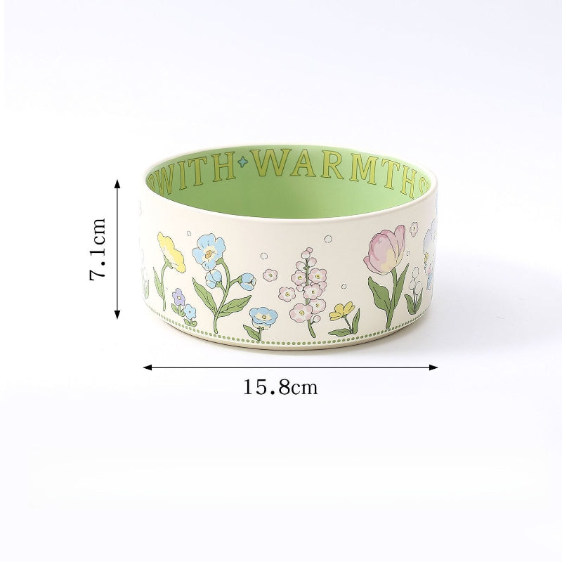 Ceramic Pet Bowl with Rim