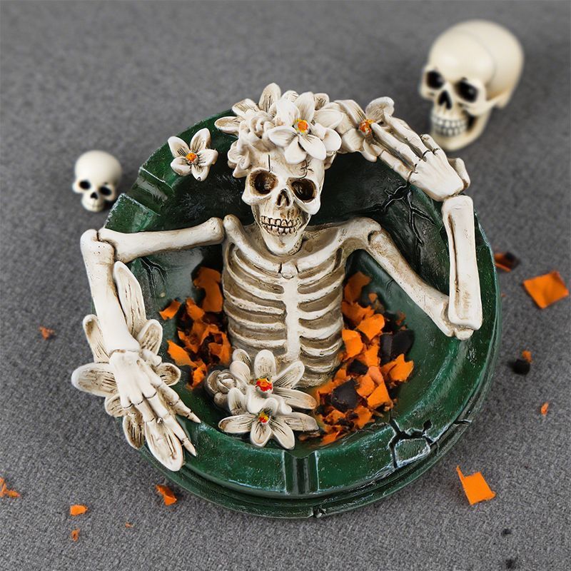 Flower Crown Skull Ashtray