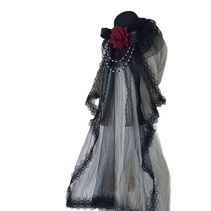 Rose Veil Bonnet Fascinator