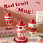 Ceramic Strawberry Pattern Mug - Modomu