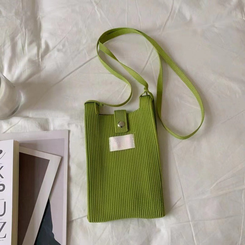 Ribbed Knit Phone Pouch