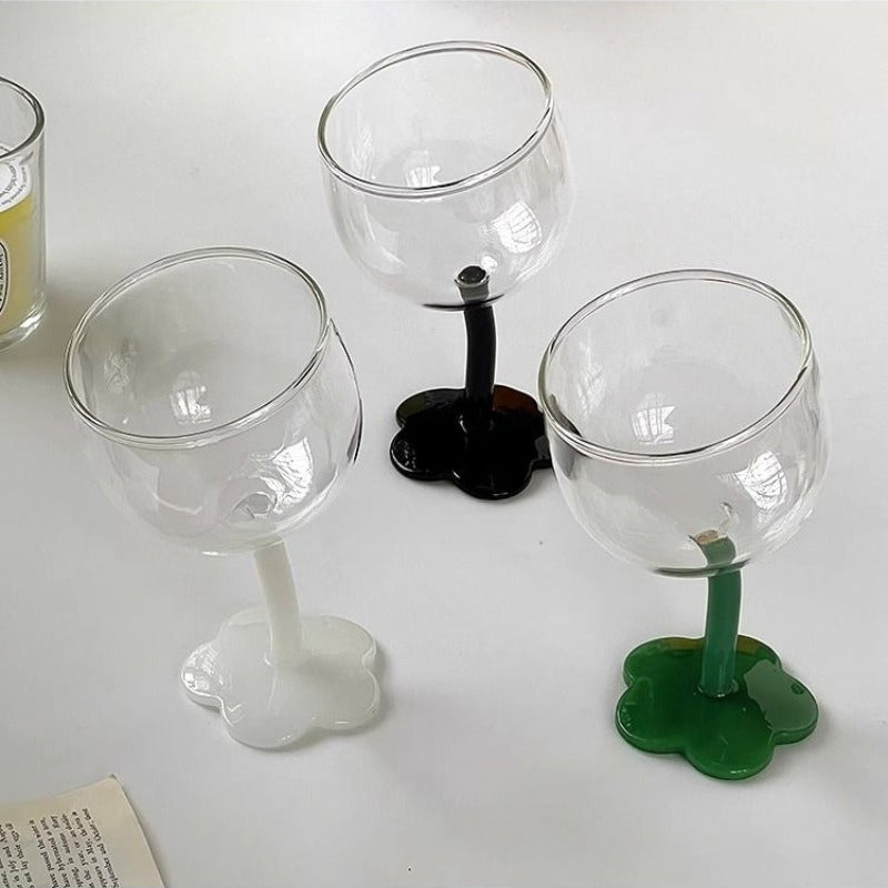 Tilted Flower Goblet Glass - Modomu