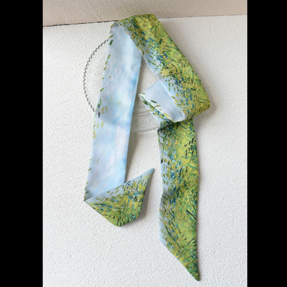 Art Print Narrow Silk Tie