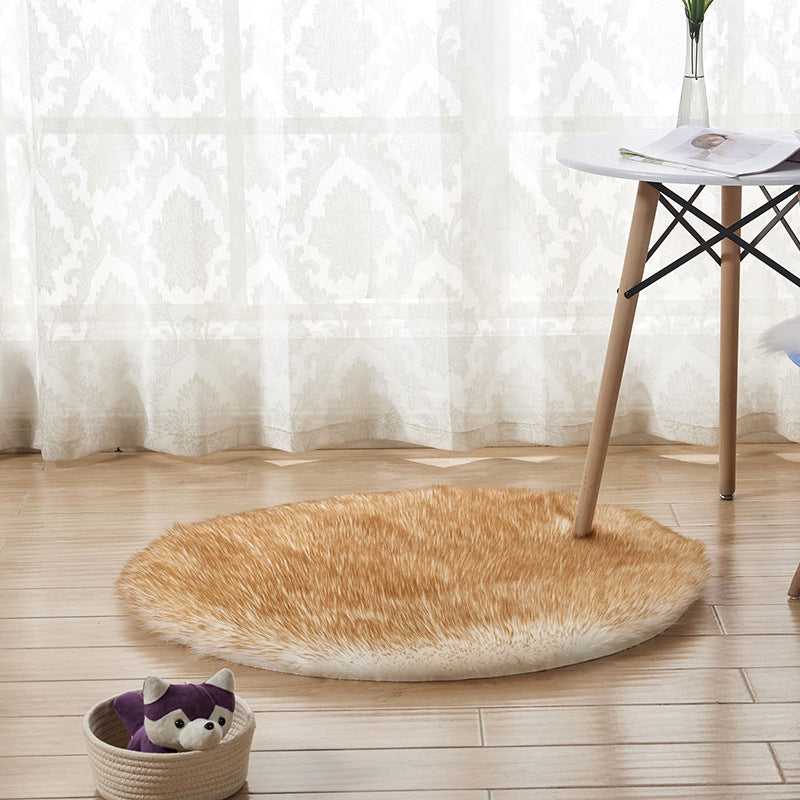 Plush Round Faux Fur Rug