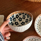Hand-Painted Bohemian Rice Bowl