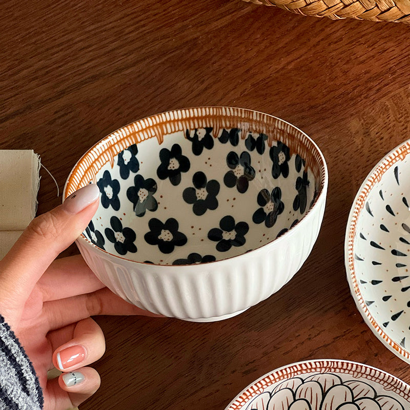 Hand-Painted Bohemian Rice Bowl