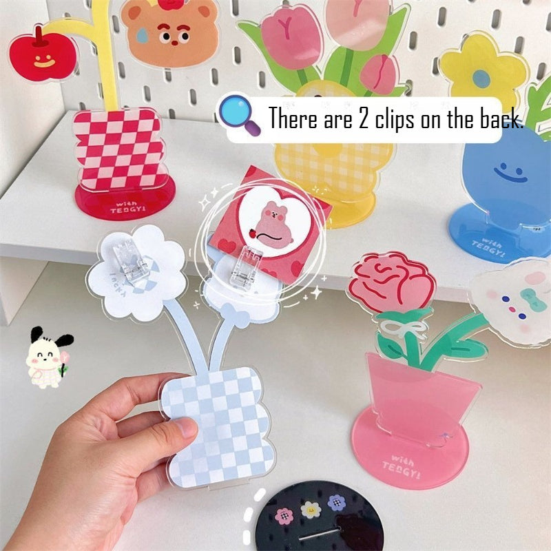 Acrylic Flower Note Clip