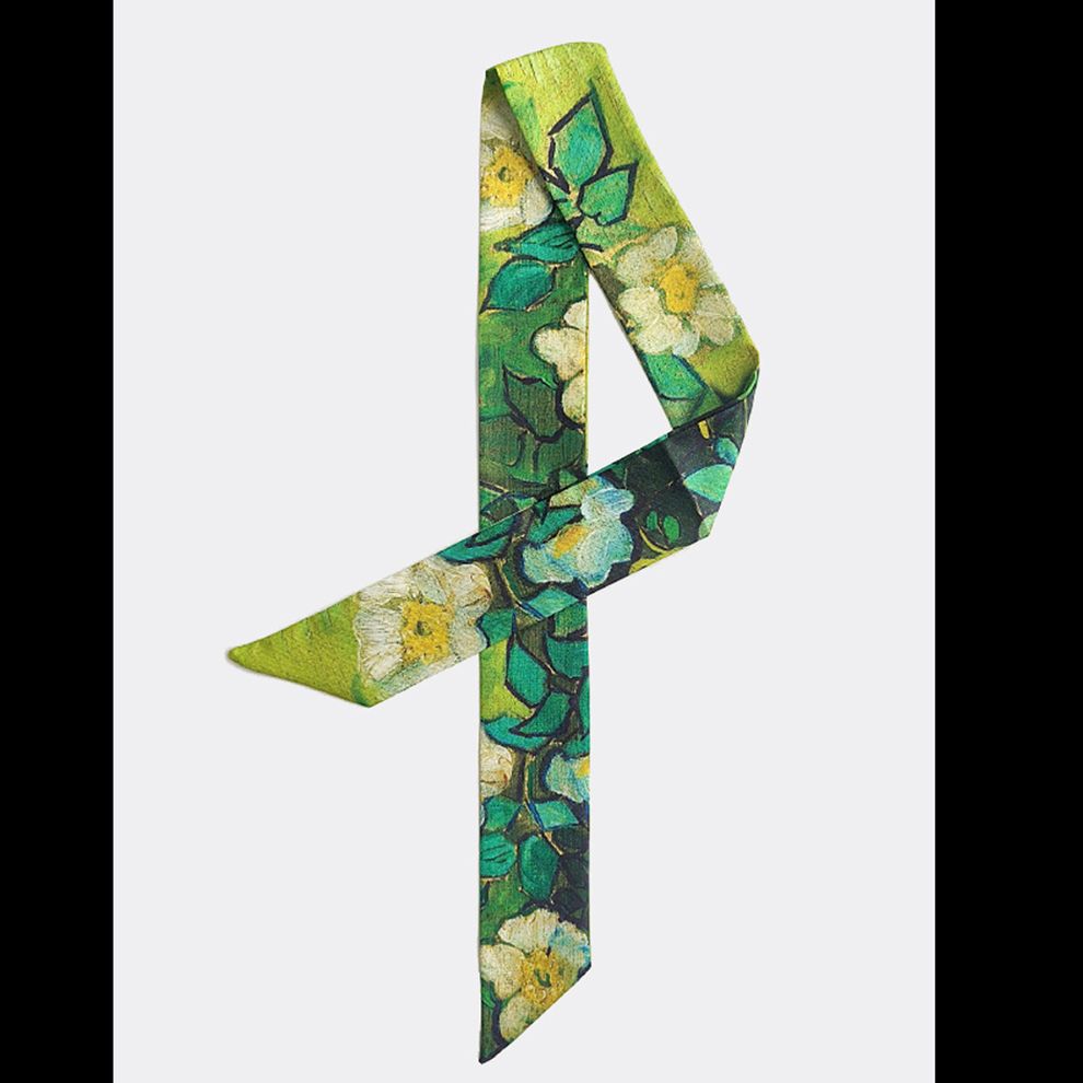 Art Print Narrow Silk Tie