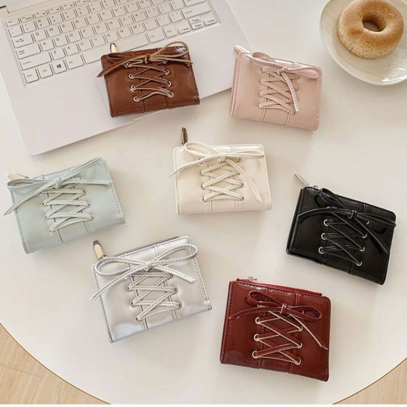 Compact Bow Strap Wallet