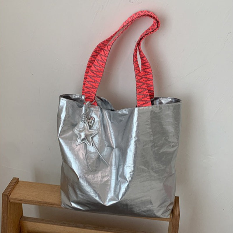 Metallic Crinkle Tote