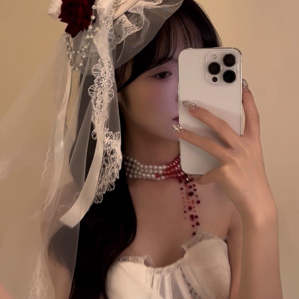 Rose Veil Bonnet Fascinator