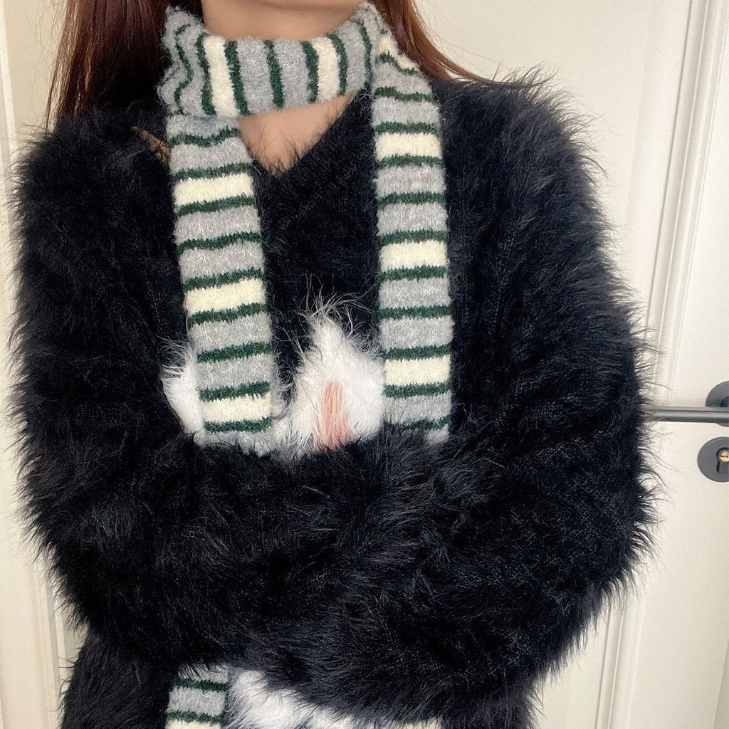 Striped Long Decorative Scarf - Modomu