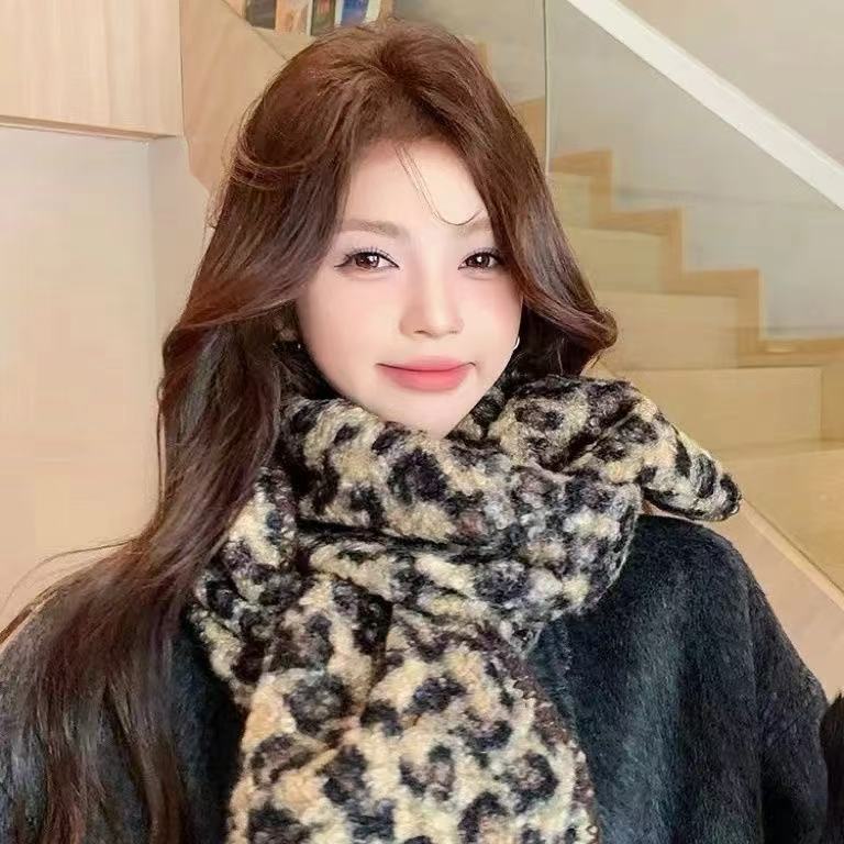 Leopard Print Winter Scarf