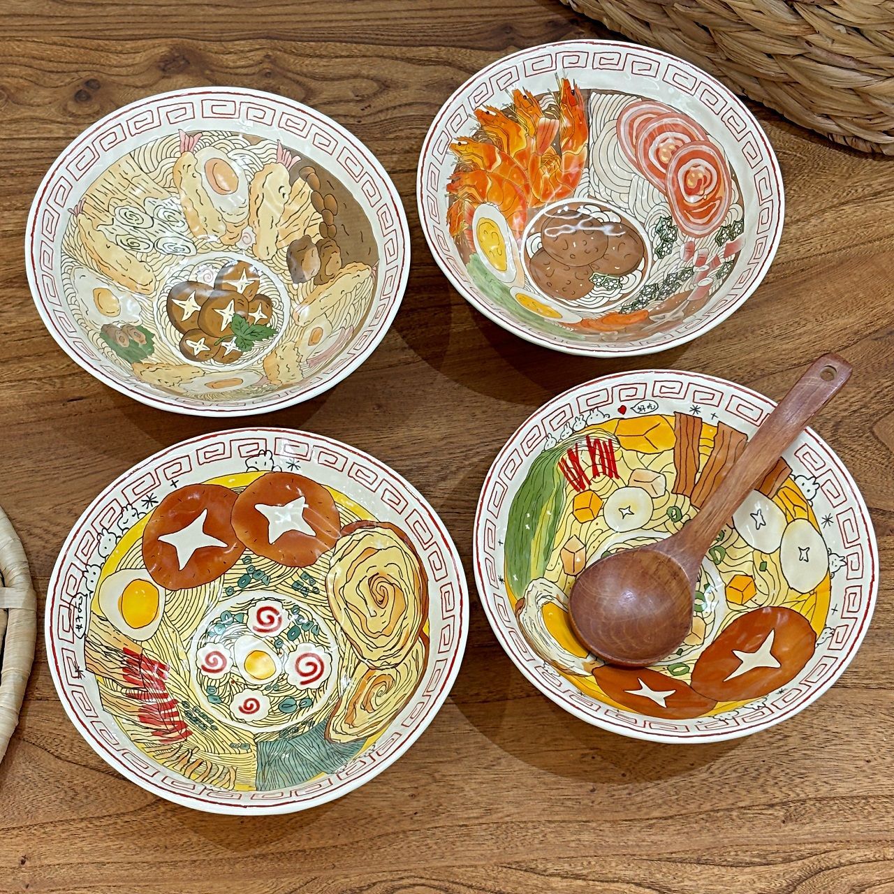 Hand-Painted Japanese Ramen Bowl