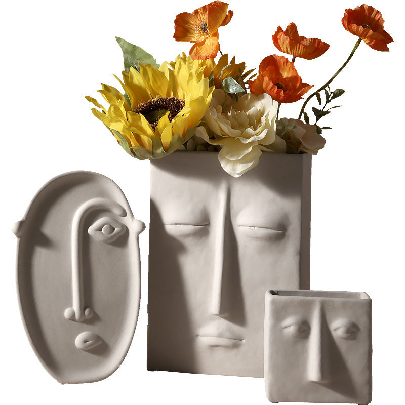 Abstract Face Ceramic Vase - Modomu
