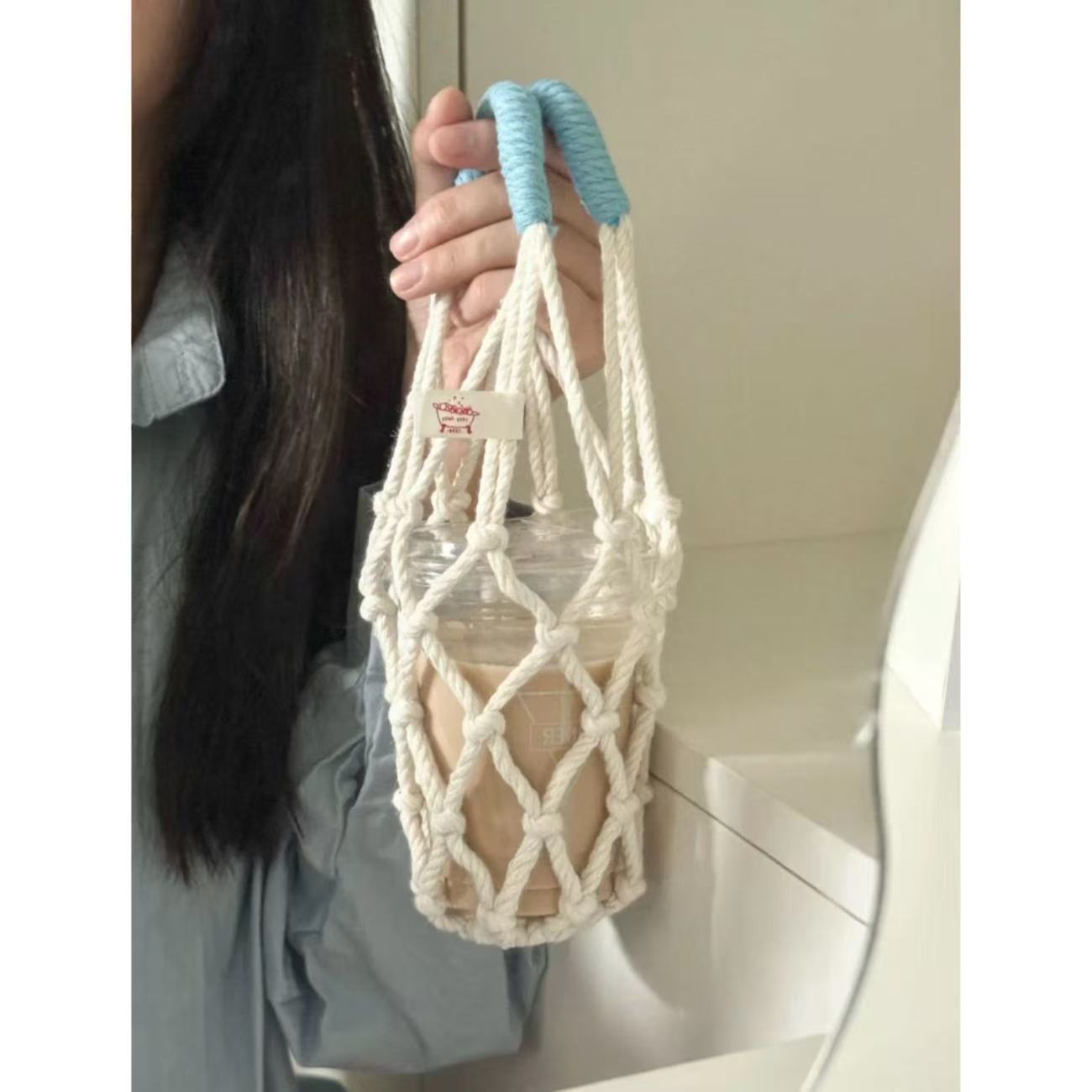 Handwoven Mesh Cup Carrier
