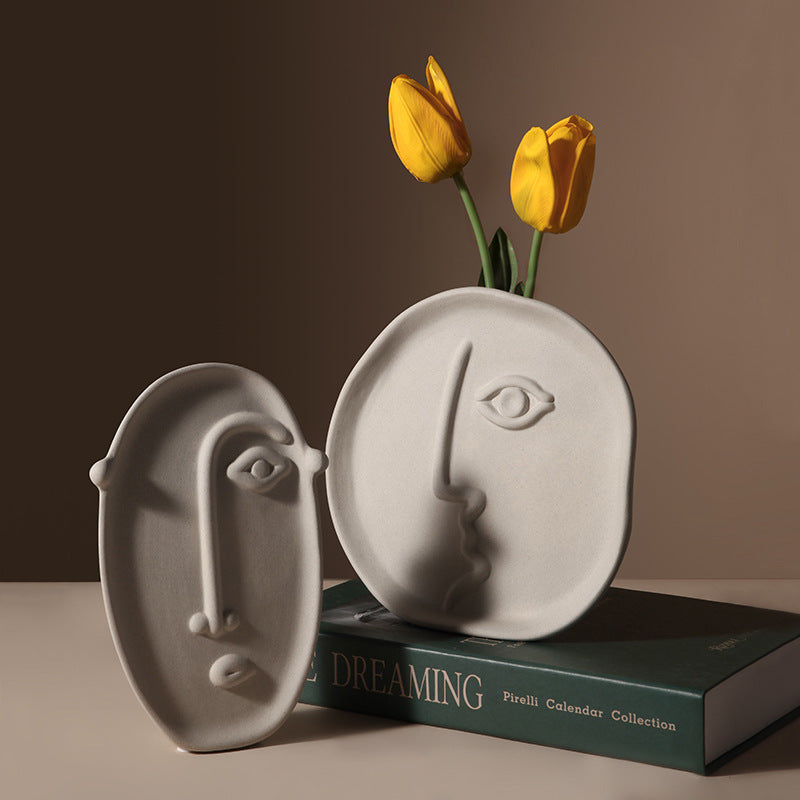 Abstract Face Ceramic Vase - Modomu