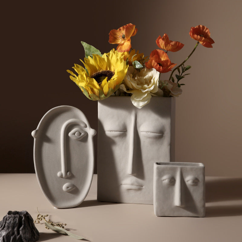 Abstract Face Ceramic Vase - Modomu