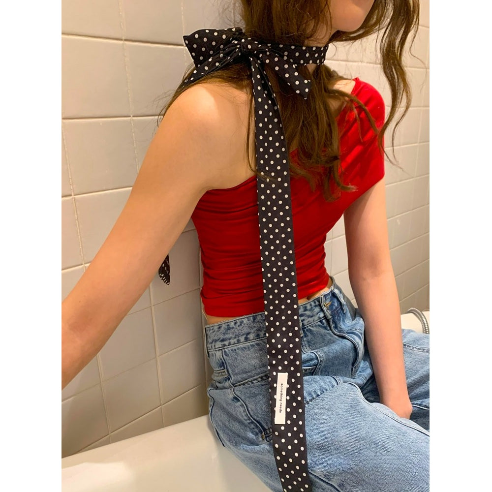 Polka Dot Y2K Silk Scarf