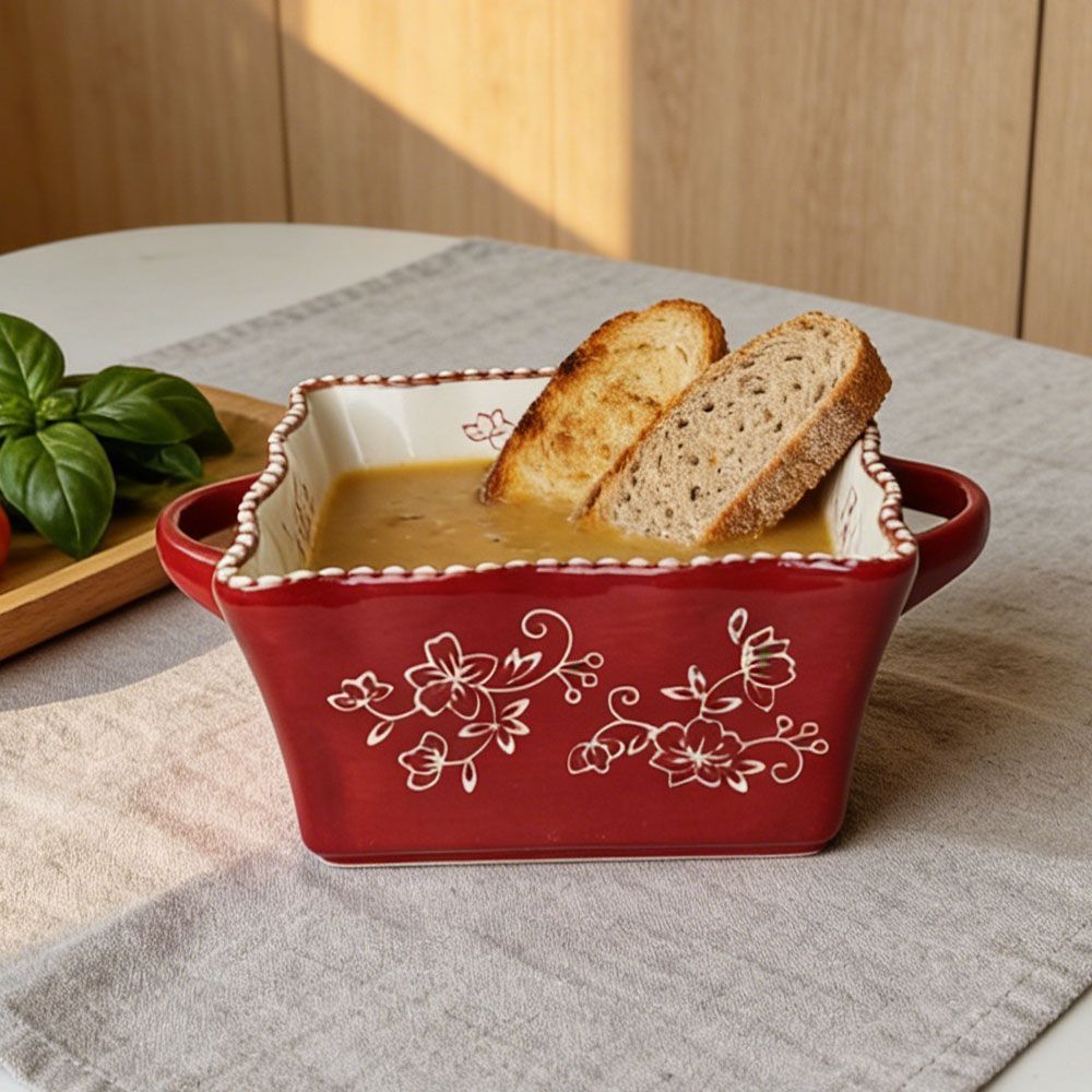 Embossed Floral Baking Bowl