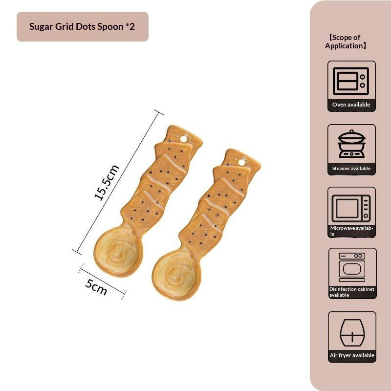 Bakery Shaped Ceramic Dessert Spoon
