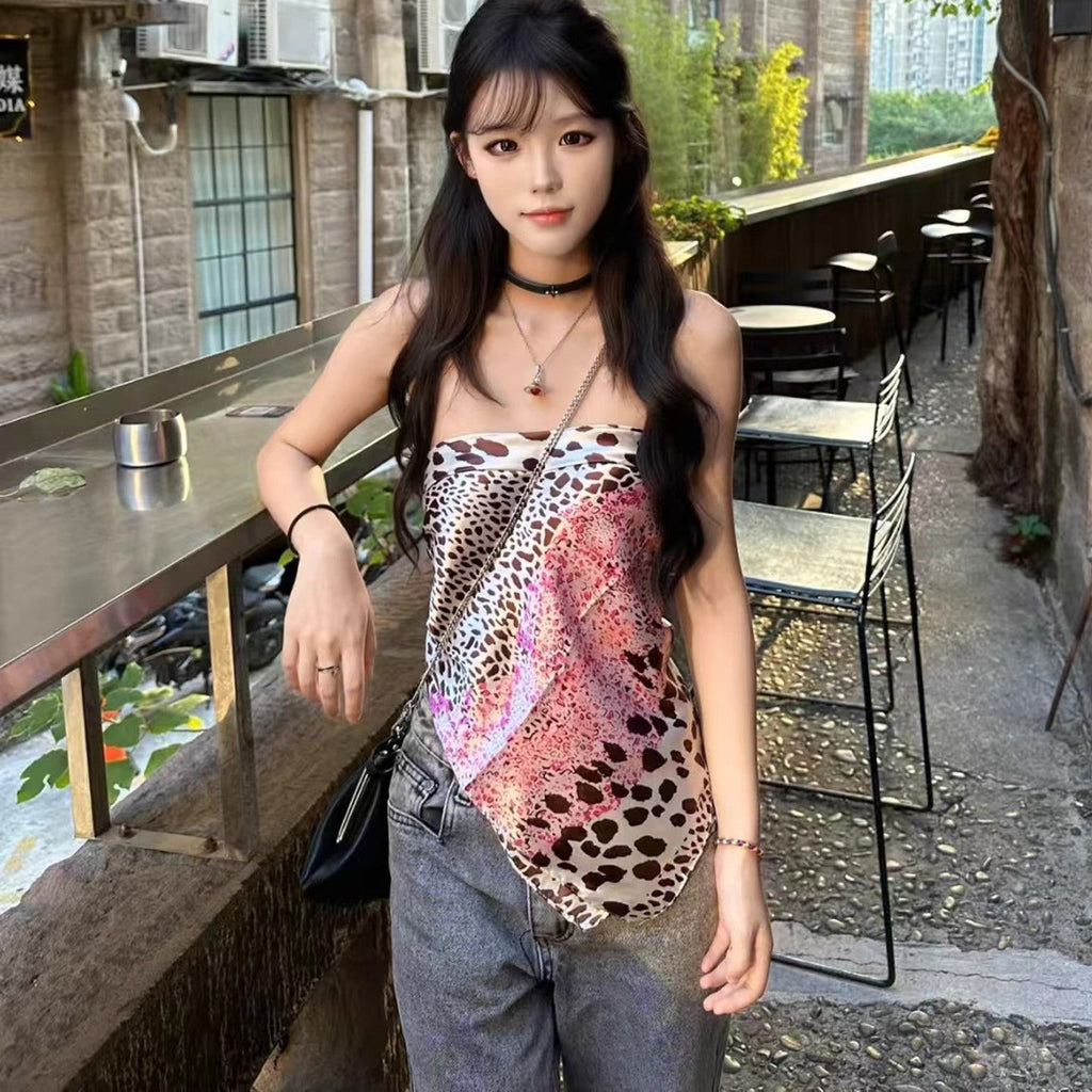 Leopard Print Silk Scarf Tube - Modomu