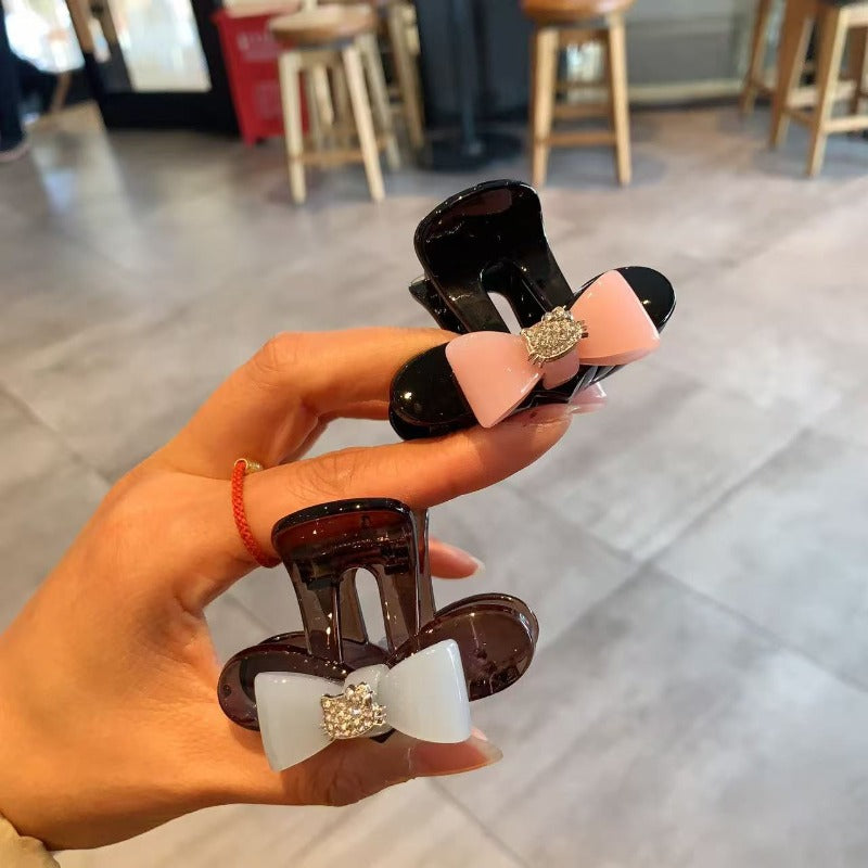 Rhinestone Bow Claw Clip