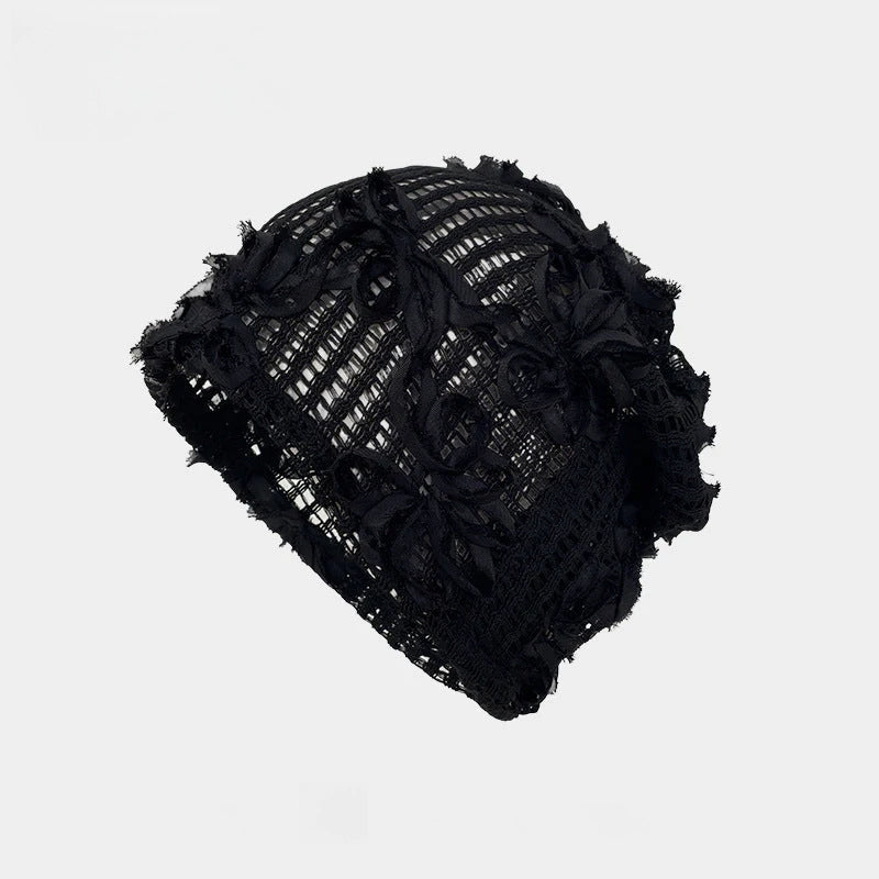 Knit Floral Hat with Textured Pattern - Modomu