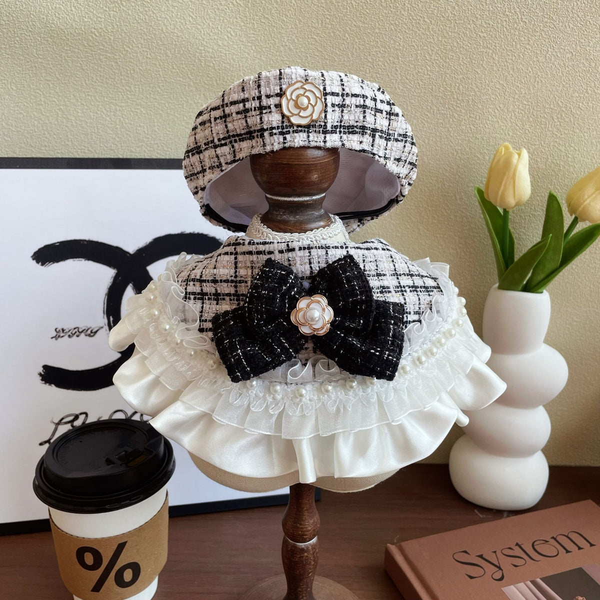 Camellia Bow Bib and Beret