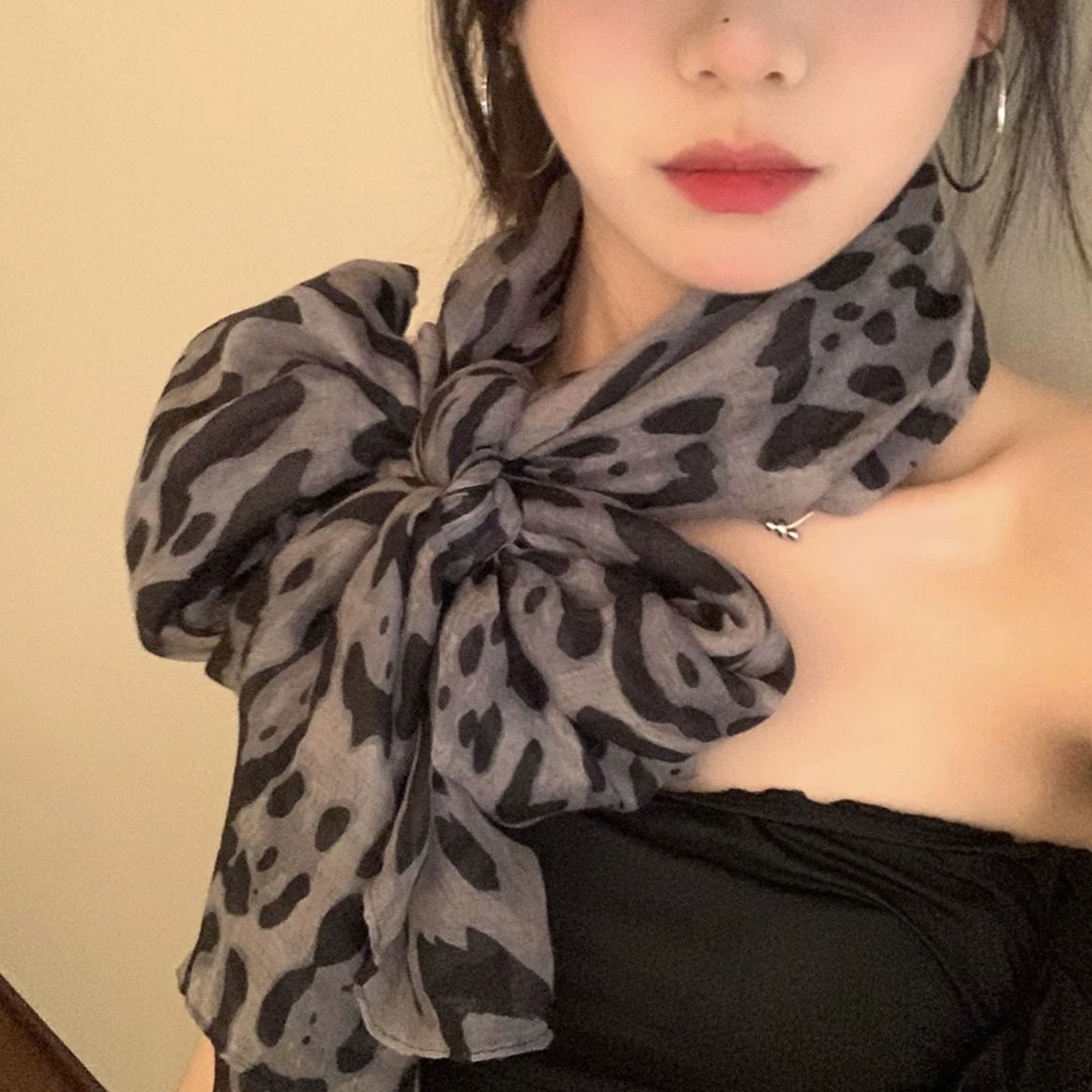 Retro Leopard Print Silk Scarf - Modomu