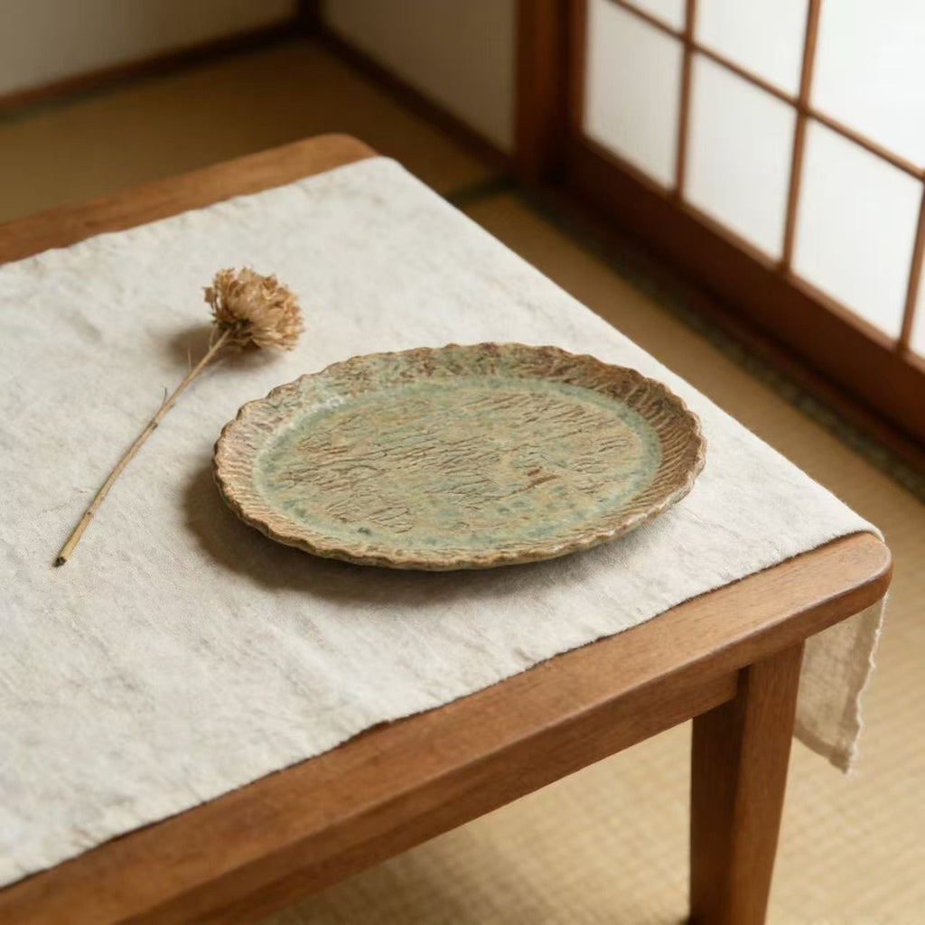 Hand-Formed Scored Oval Plate