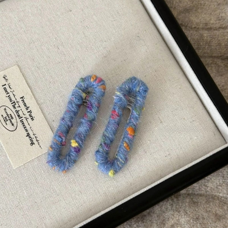 Plush Hair Clips Set