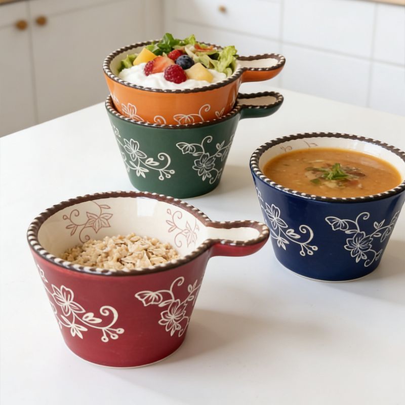 Beaded Handle Dessert Bowl