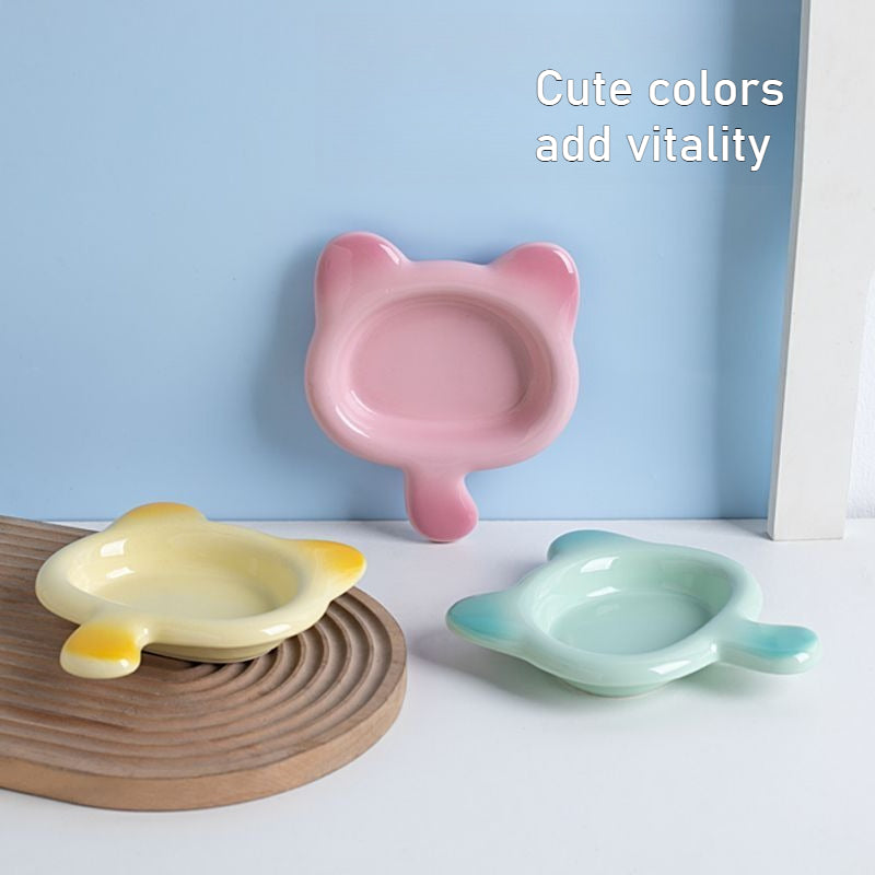 Cute Ceramic Cat Food Bowl