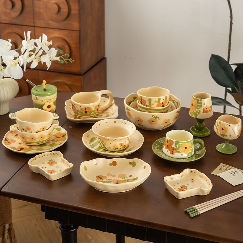 Butterfly Floral Ceramic Rice Bowl - Modomu