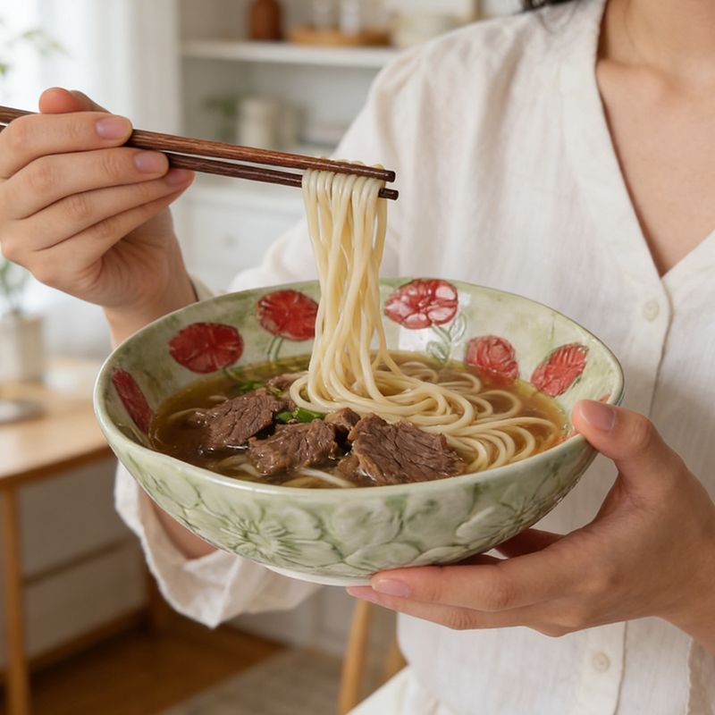 Relief Flower Noodle Bowl