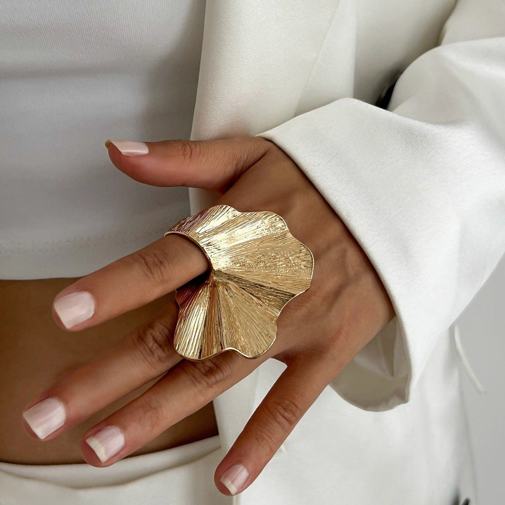 Irregular Fan-Shaped Statement Ring