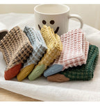 Waffle Check Contrast Toe Socks