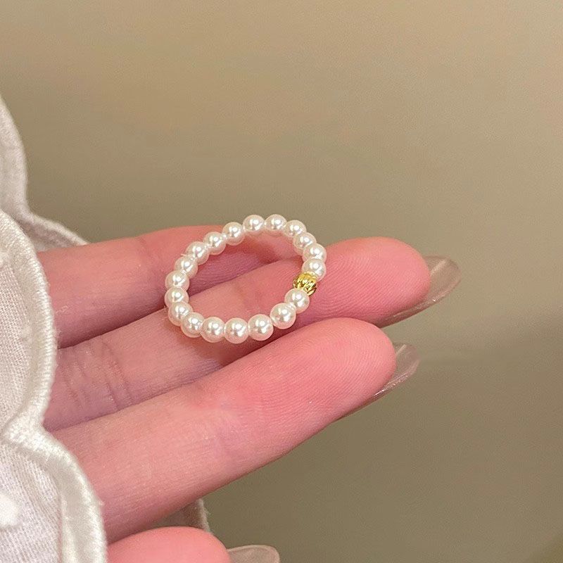 Bow Pearl Beaded Ring Set - Modomu