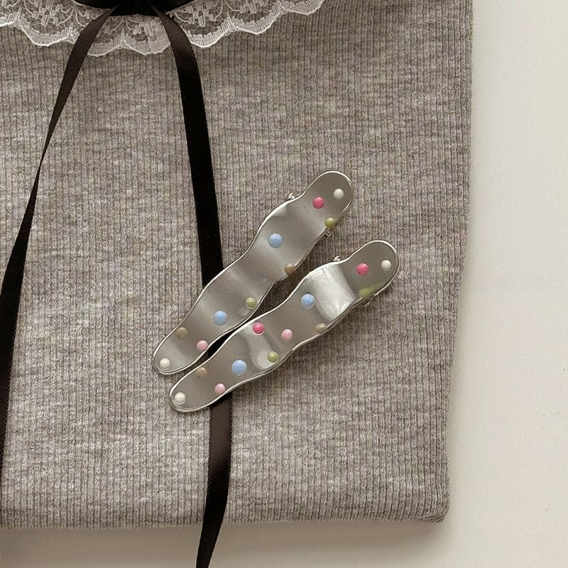 Polka Dot Metal Hair Clip