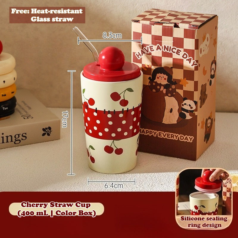 Ceramic Strawberry Pattern Mug - Modomu