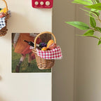 Mini Rattan Picnic Basket Magnet