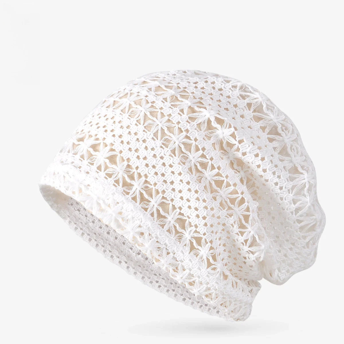 Orange Red Lace Mesh Hat