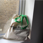 Contrast Handle Cotton Tote