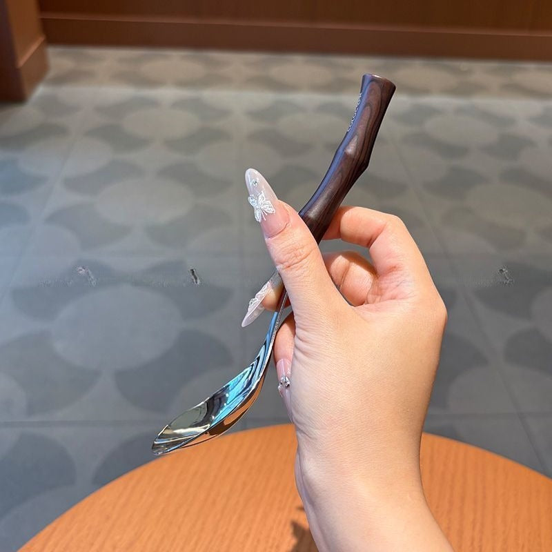 Pearlescent Bamboo Handle Soup Spoon