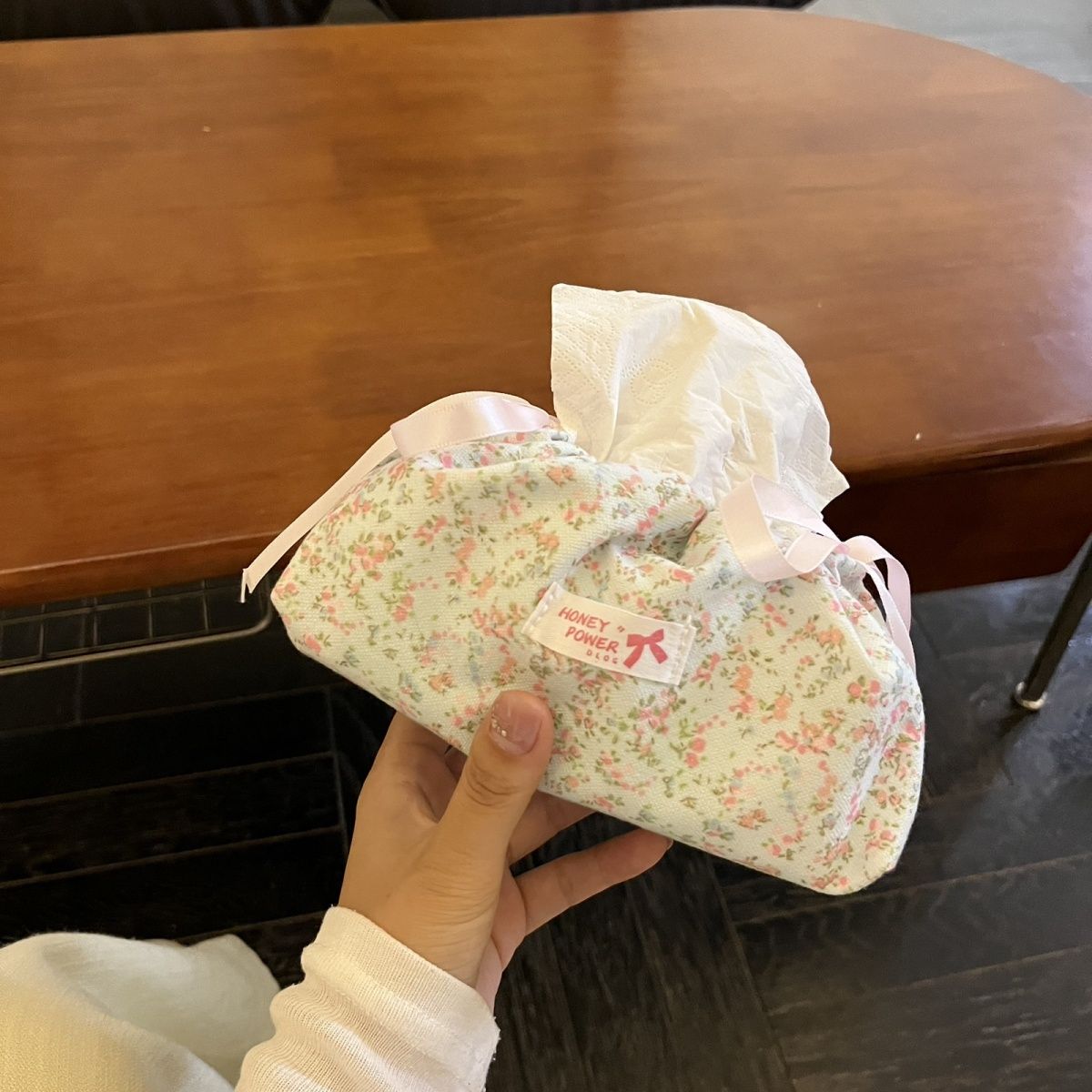 Polka Dot Drawstring Tissue Bag - Modomu