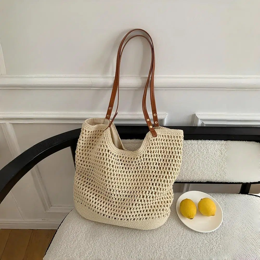 Woven Straw Beach Tote Bag - Modomu