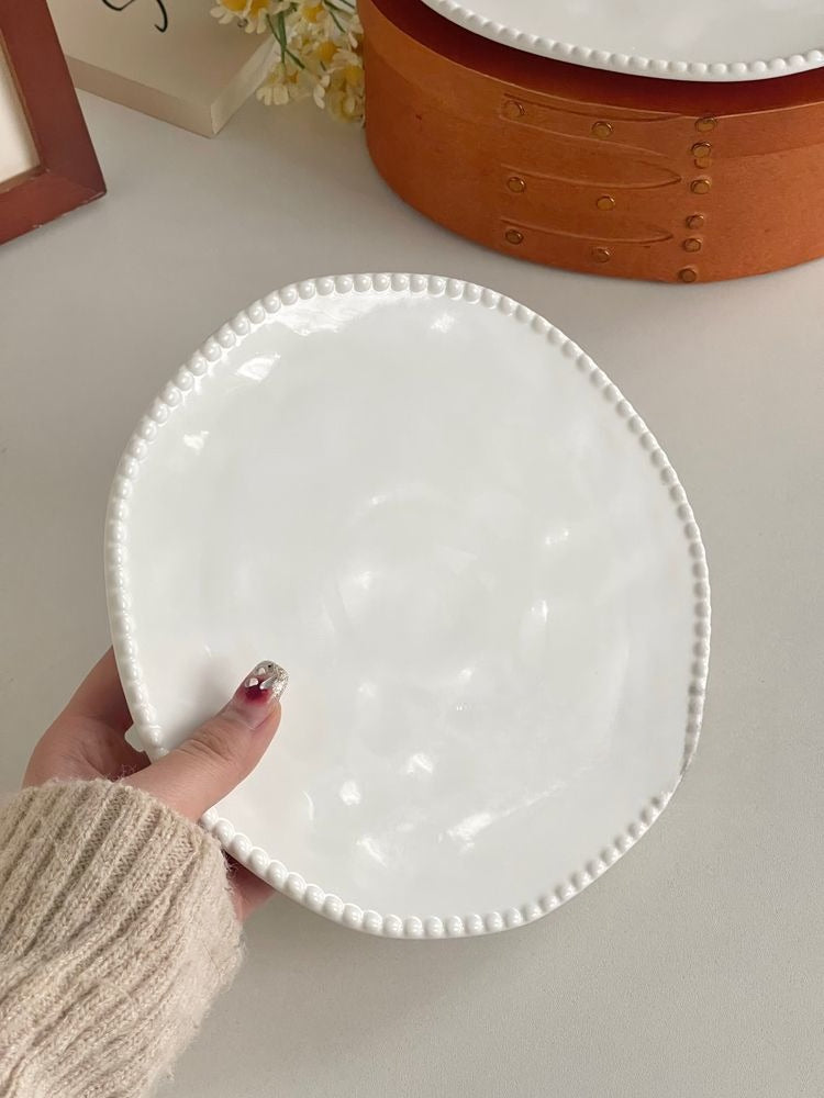 Beaded Edge Ceramic Dinner Plate - Modomu